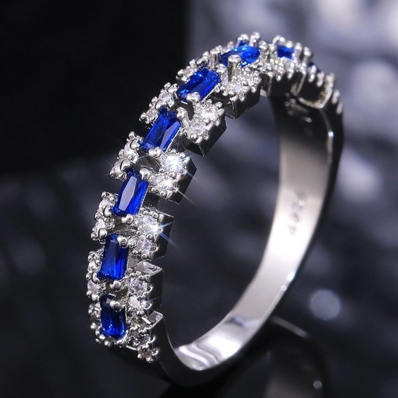 🍁 Dainty Gems Full Around Zircon Trendy Eternity Fashion Rings for Women, PD460 - Picture 2 of 7